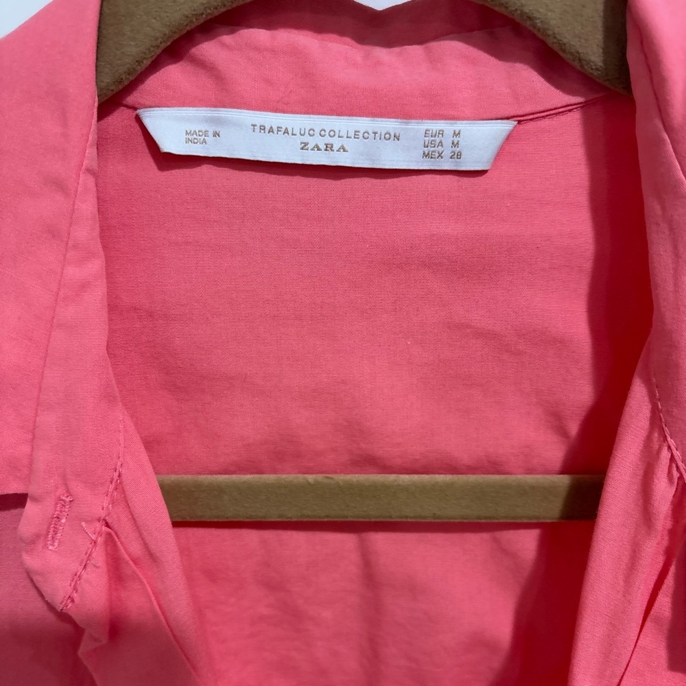 Zara Oversized Pink Button-Up Shirt, Medium - Picture 3 of 7